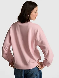 Ivy Fleece V-Neck High-Low Cropped Sweatshirt
