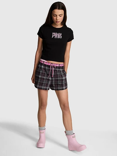 Boyfriend Flannel Boxer Pajama Shorts