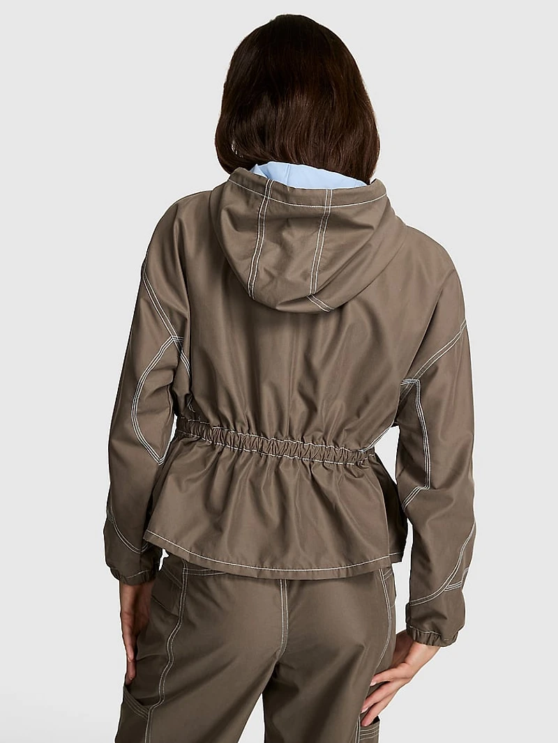 Twill Cinched Full-Zip Jacket