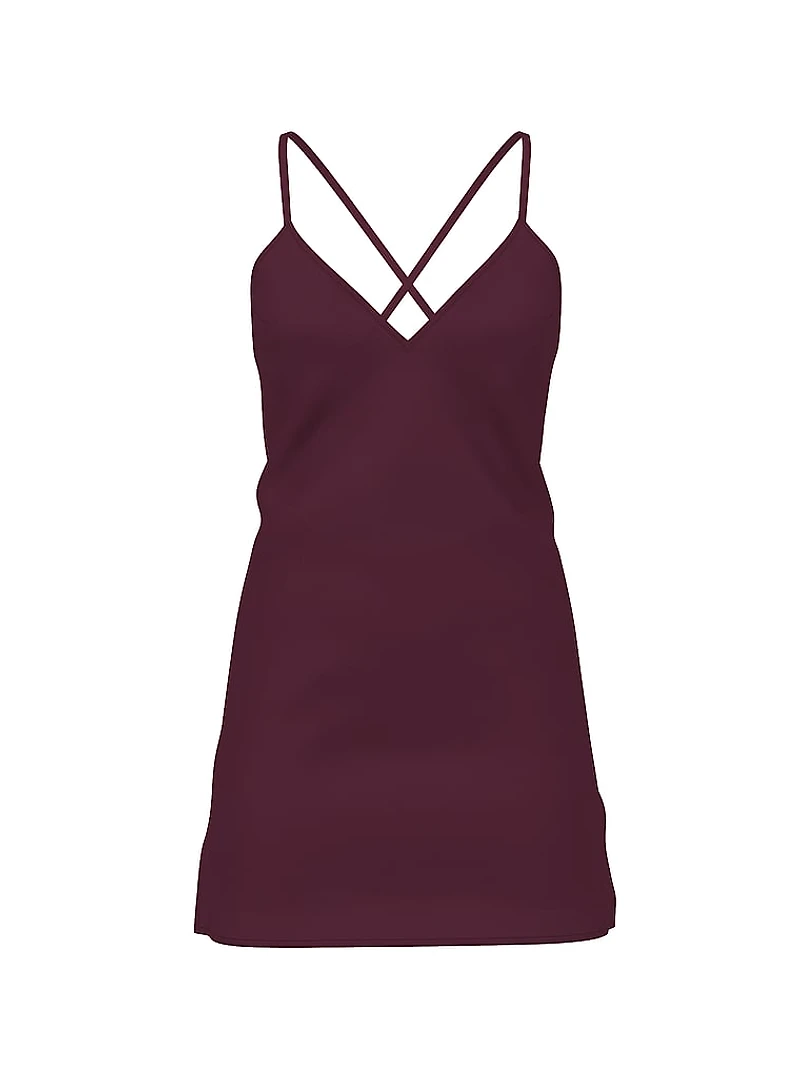 Satin Open-Back Slip Dress
