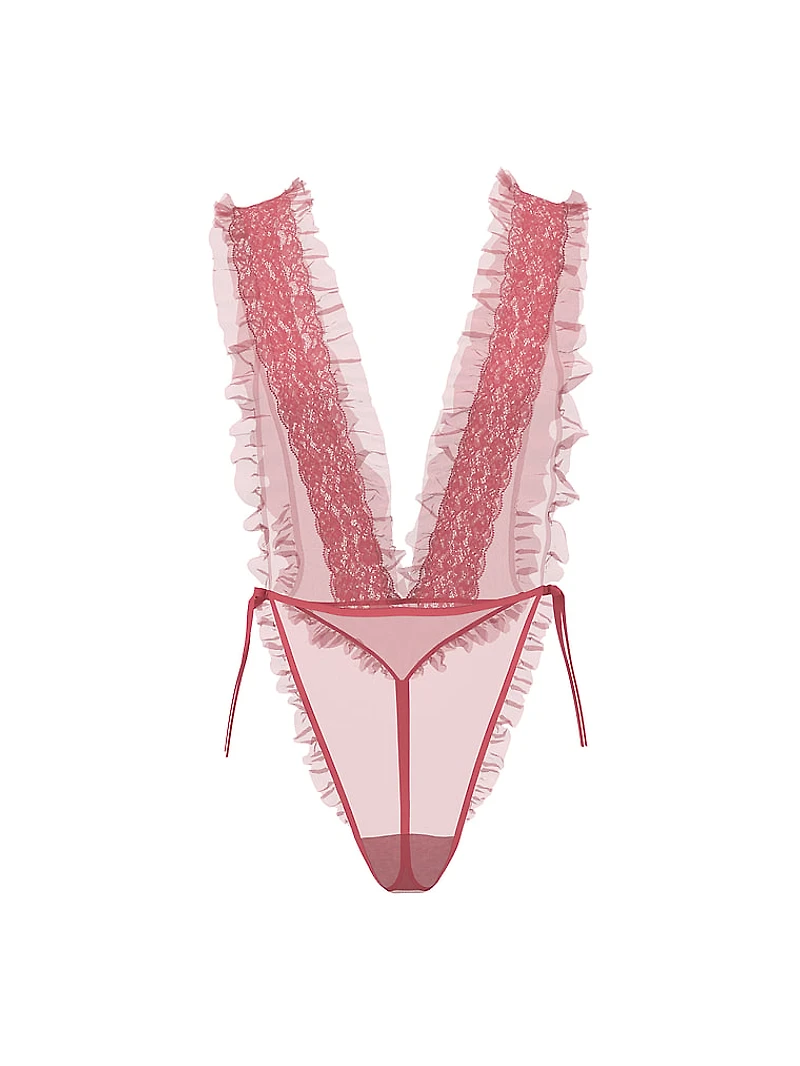 Dare to Dream Lace Sheer High-Leg Teddy