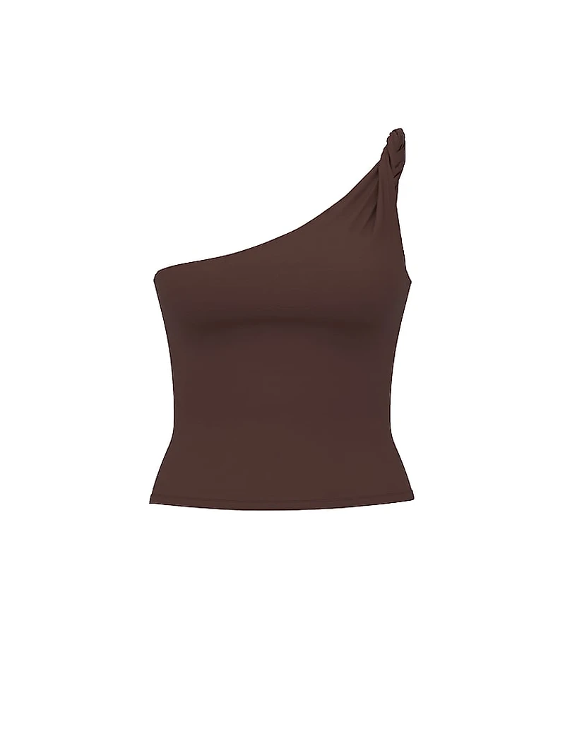 Base Stretch Twisted One-Shoulder Tank Top
