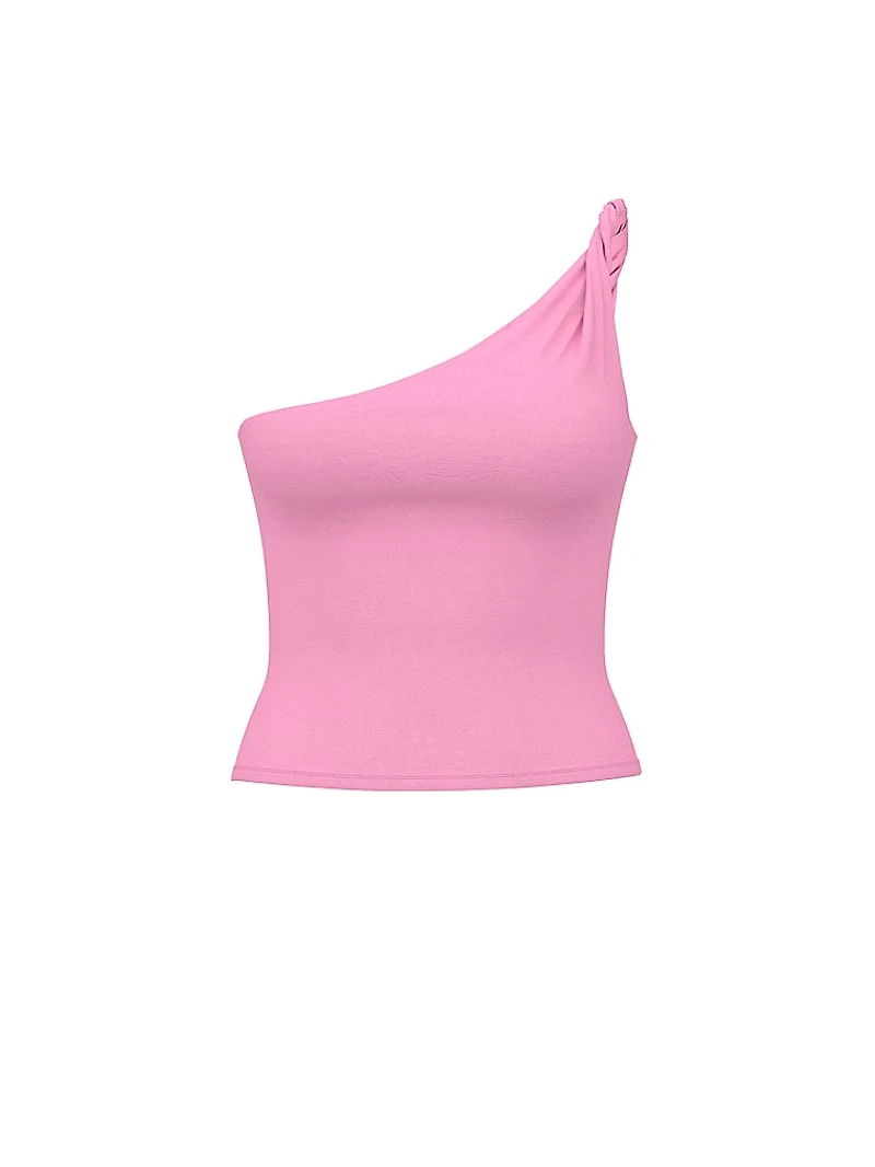 Base Stretch Twisted One-Shoulder Tank Top