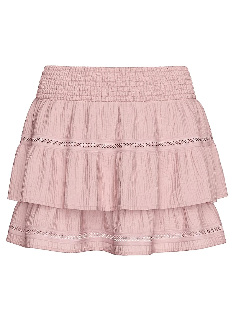 Beachwear Cotton Gauze Ruffled Mini Skirt