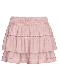 Beachwear Cotton Gauze Ruffled Mini Skirt