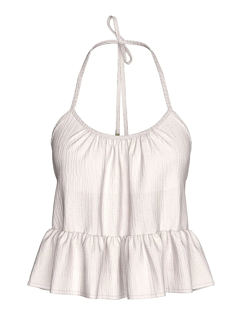 Beachwear Cotton Gauze Halter Tank Top