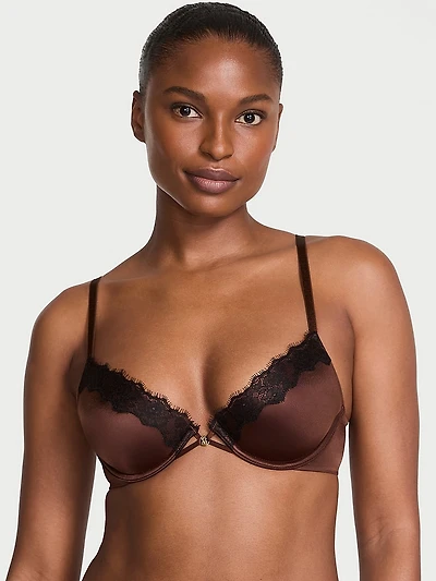 Logo Shine Strap Lightly Lined Low-Cut Demi Bra