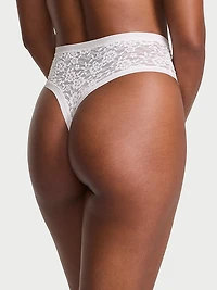 No-Show High-Waist Lace Thong Panty