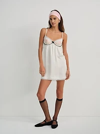 Evie Floral Embroidery Slip Dress