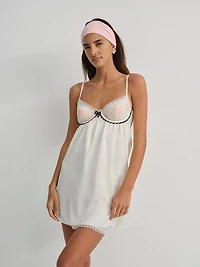 Evie Floral Embroidery Slip Dress