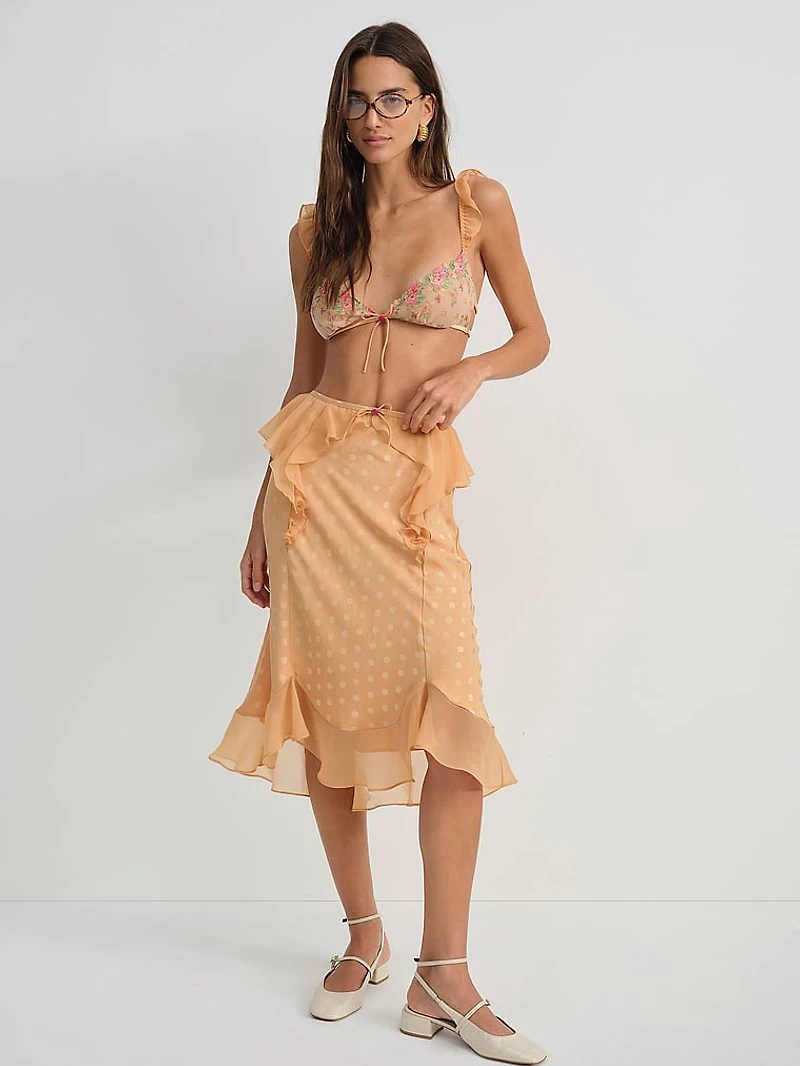 Glimmer Rosebud Midi Skirt