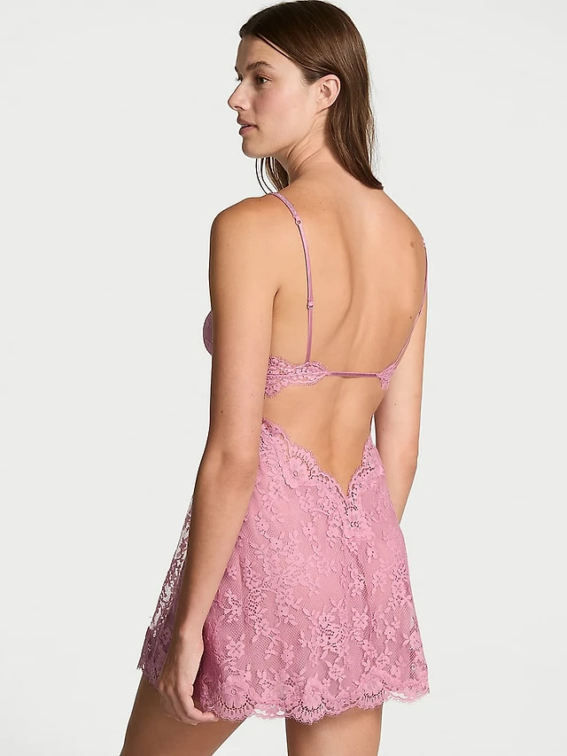 tease satin lace-trim mini slip dress VS Satin Rose Lace-Trim Cut-Out Mini Slip Dress at CoolSprings Galleria in Franklin, TN