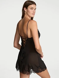 Rose Lace & Chiffon Mini Slip Dress