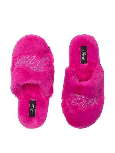 Faux-Fur Closed-Toe Slippers