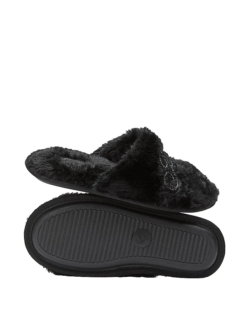 Faux-Fur Closed-Toe Slippers