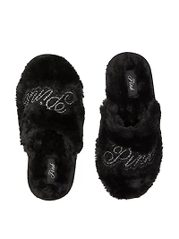 Faux-Fur Closed-Toe Slippers