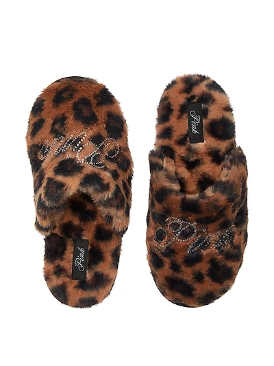 Faux-Fur Closed-Toe Slippers