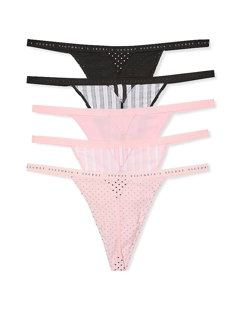 5-Pack Stretch Cotton V-String Panties