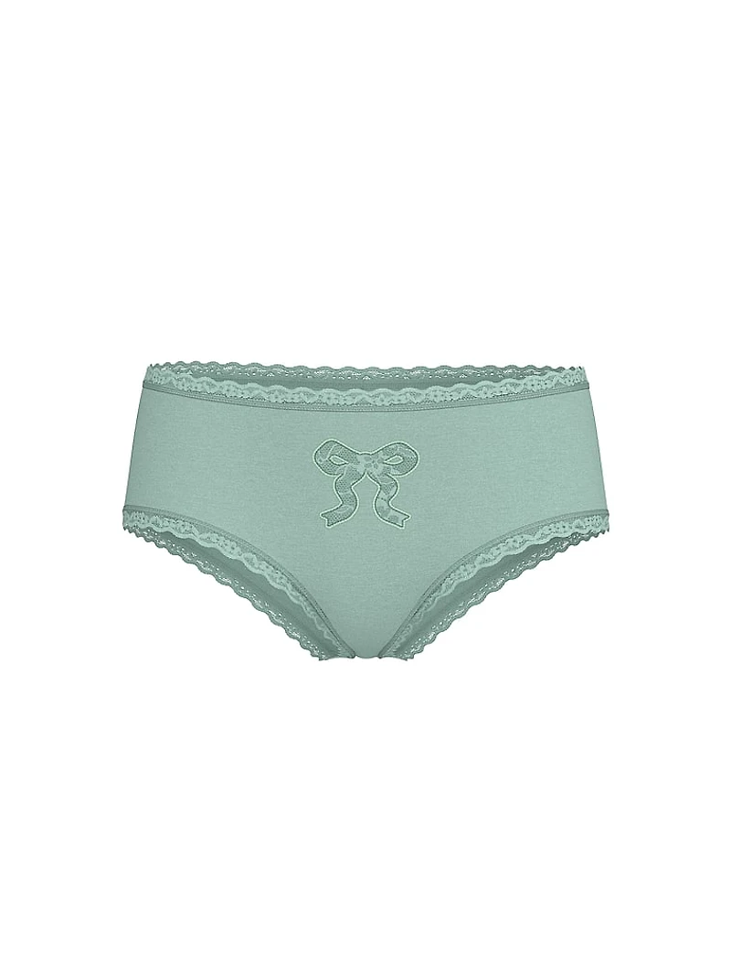 Cotton Pointelle Lace-Waist Cheeky