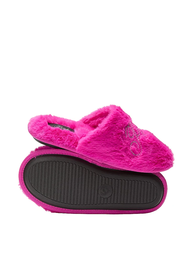 Faux-Fur Closed-Toe Slippers