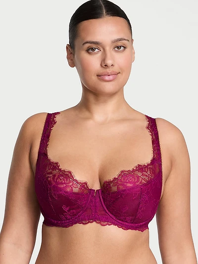 Rose Lace Uplift Balconette Bra