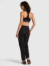 Twill Seamed Wide-Leg Pants