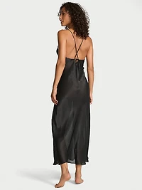 Luxe Sheer Satin Long Slip Dress