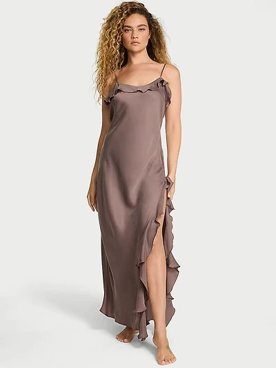 Silky Flutter Ruffled Long Slip