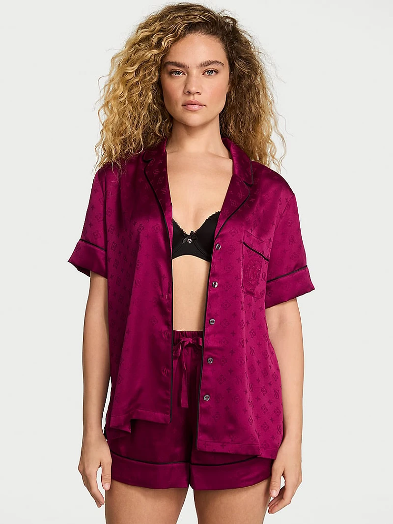 Glazed Satin Short Pajama Set