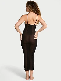 Sheer Knit Triangle Midi Dress
