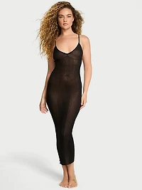 Sheer Knit Triangle Midi Dress