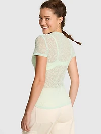 Base Leopard Mesh Short- Sleeve Tee