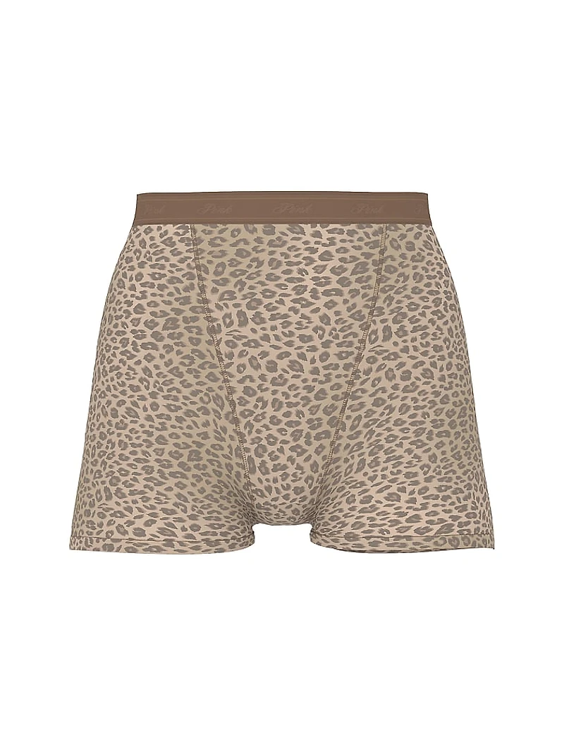 Logo Cotton Shimmer High-Waist Boyshort Panty
