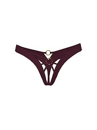 Rose Lace-Trim High-Leg Thong Panty