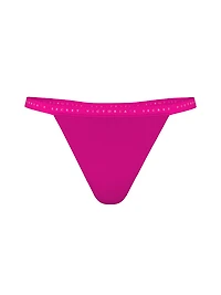 Stretch Cotton Dot Mesh V-String Panty