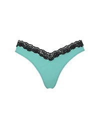 Rose Lace High-Leg Crotchless Thong Panty