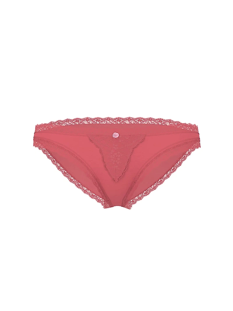 Lace-Trim String Bikini Panty