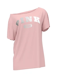 Campus Cotton Off-The-Shoulder Tee