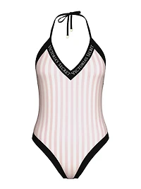 VS Iconic Logo Plunge One-Piece Swimsuit