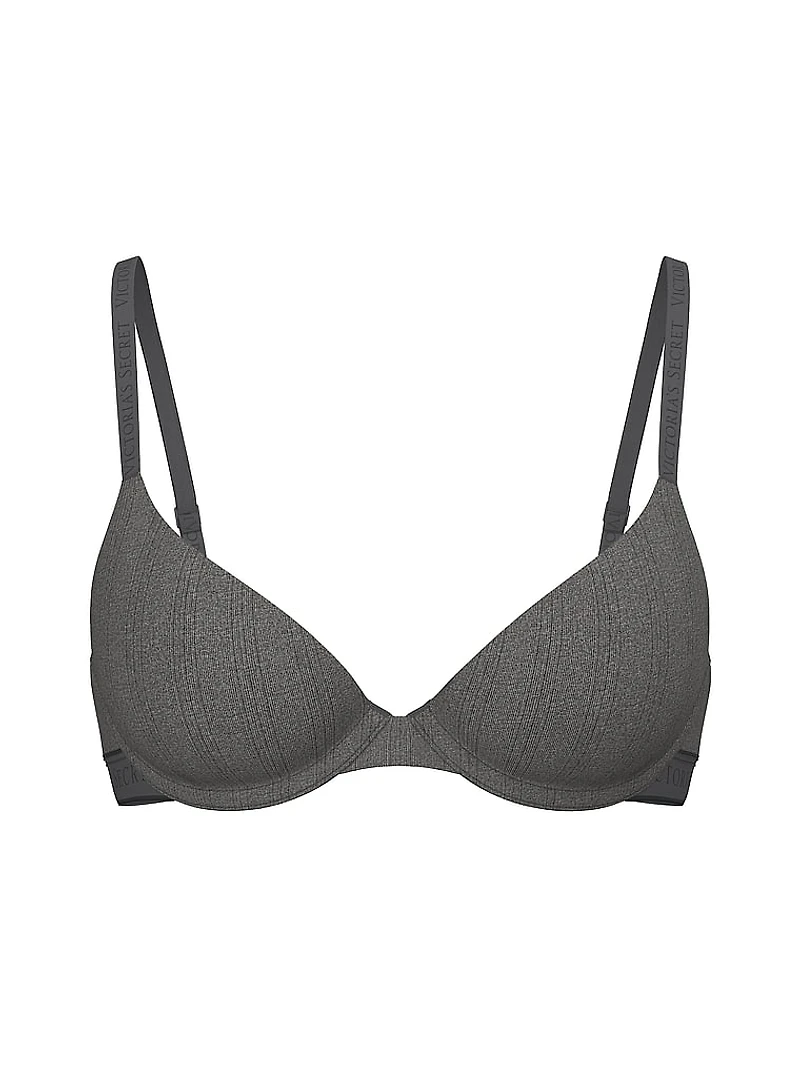 Pointelle Logo Lightly Lined Demi Bra
