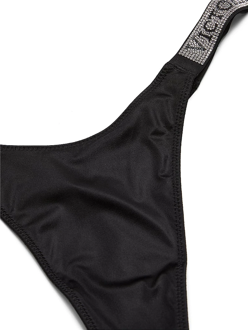 Logo Shine Strap Thong Panty