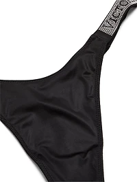 Logo Shine Strap Thong Panty