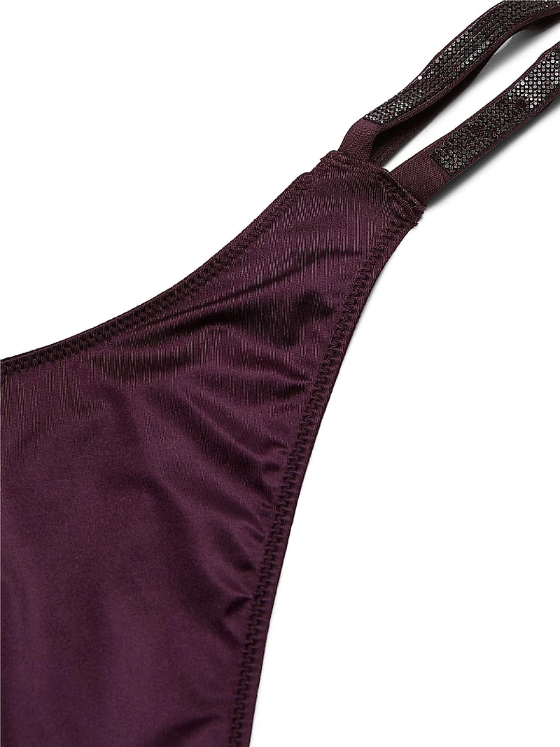 Logo Shine Strap Thong Panty