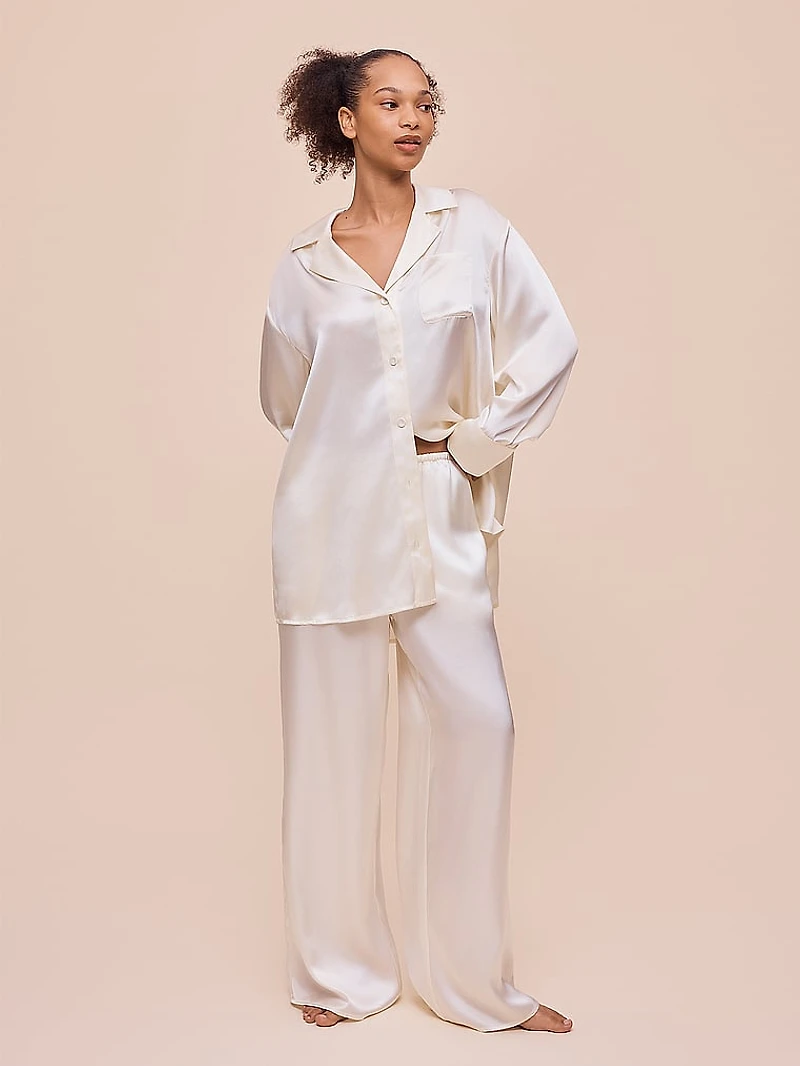 Audrey Mulberry Silk Wide Leg Pajama Pant