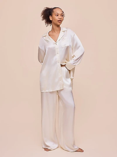 Audrey Mulberry Silk Wide Leg Pajama Pant