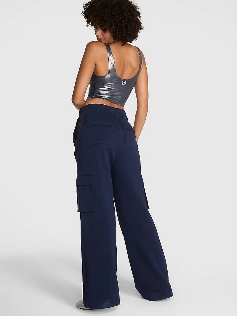 Ivy Fleece Wide-Leg Cargo Sweatpants