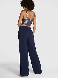 Ivy Fleece Wide-Leg Cargo Sweatpants