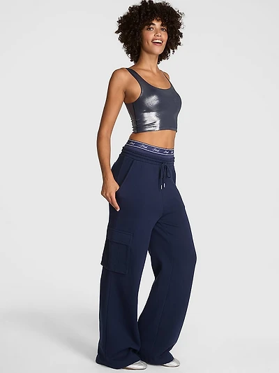 Ivy Fleece Wide-Leg Cargo Sweatpants