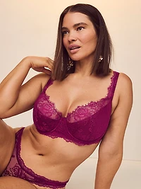Rose Lace Uplift Balconette Bra