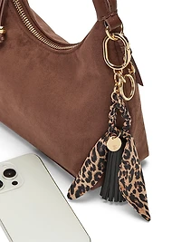 Faux Fur Pom Bag Charm Keychain